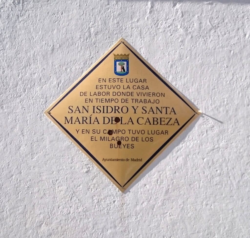 Placa en la ermita de San Isidro 6 de enero de 2017 Madrid
