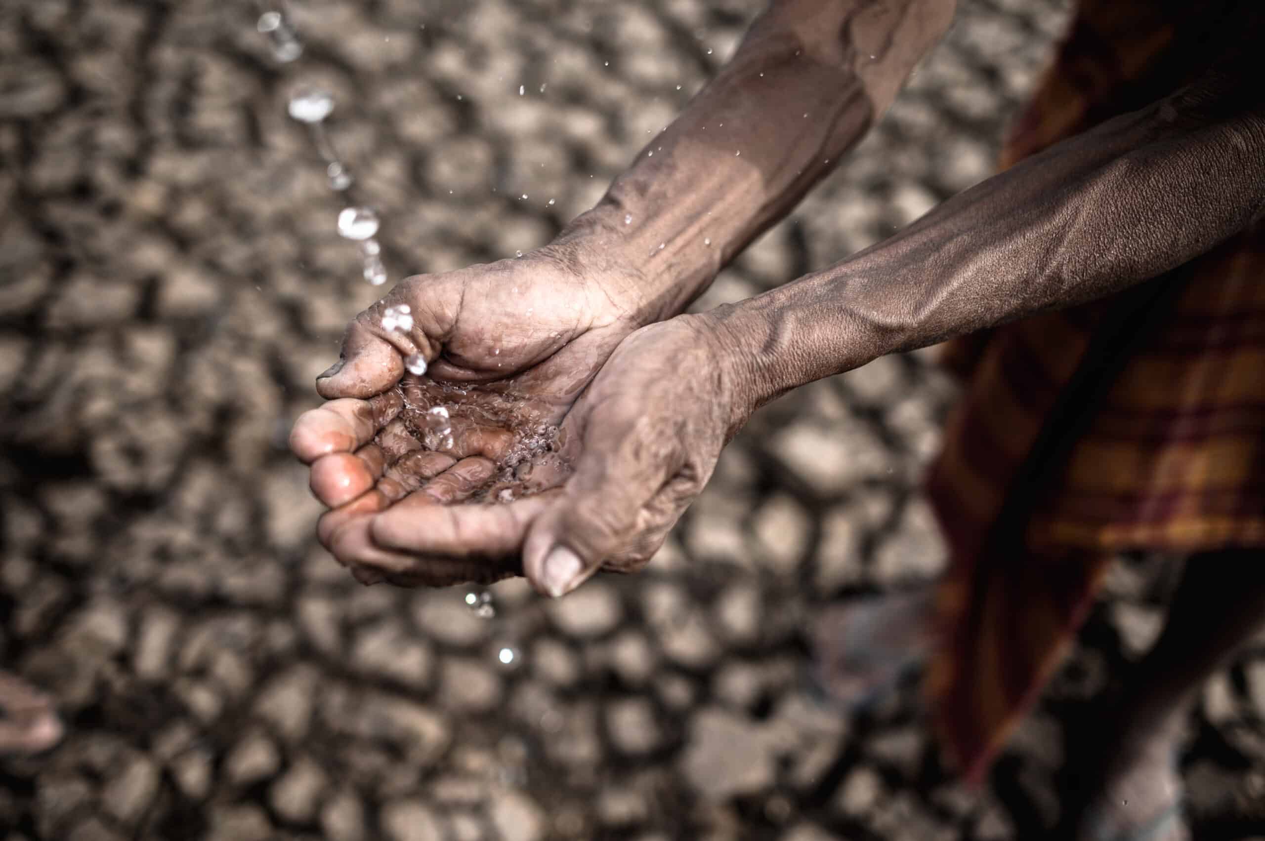 elderly men are exposed rainwater dry weather global warming scaled