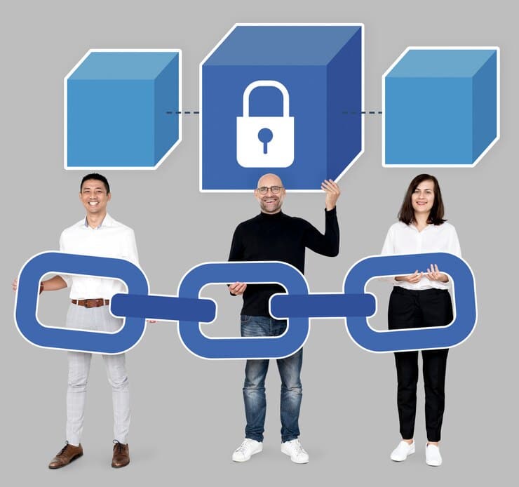 grupo personas diversas criptografia cadena bloques 53876 71501